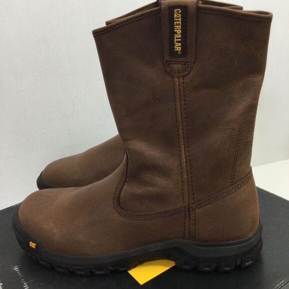 CAT Caterpillar P51034 Drawbar Pull-On Soft Toe Summer Brown Work Boots Shoes - Picture 2 of 10